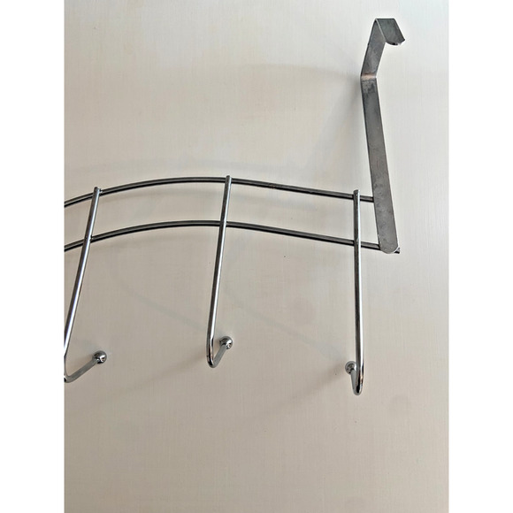 Over The Door 6-Hook Metal Towel and Coat Hanger, Set of 4, 18"L x 8.5"H - Picture 7 of 8